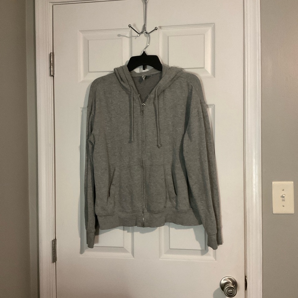 H&M Women's Gray Zip-Up Hoodie